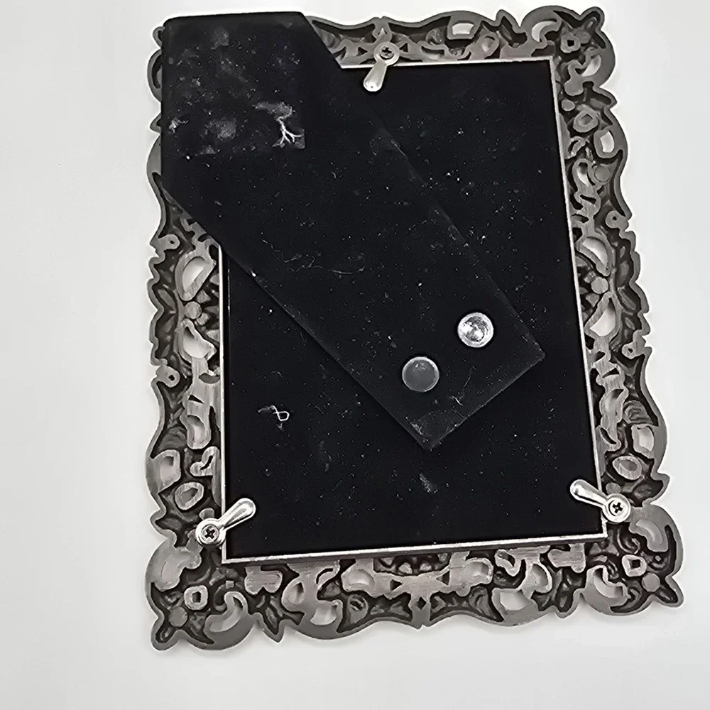 Ornate‎ Pewter Undulating Scroll Work Photo Picture Frame Two 2 1/2